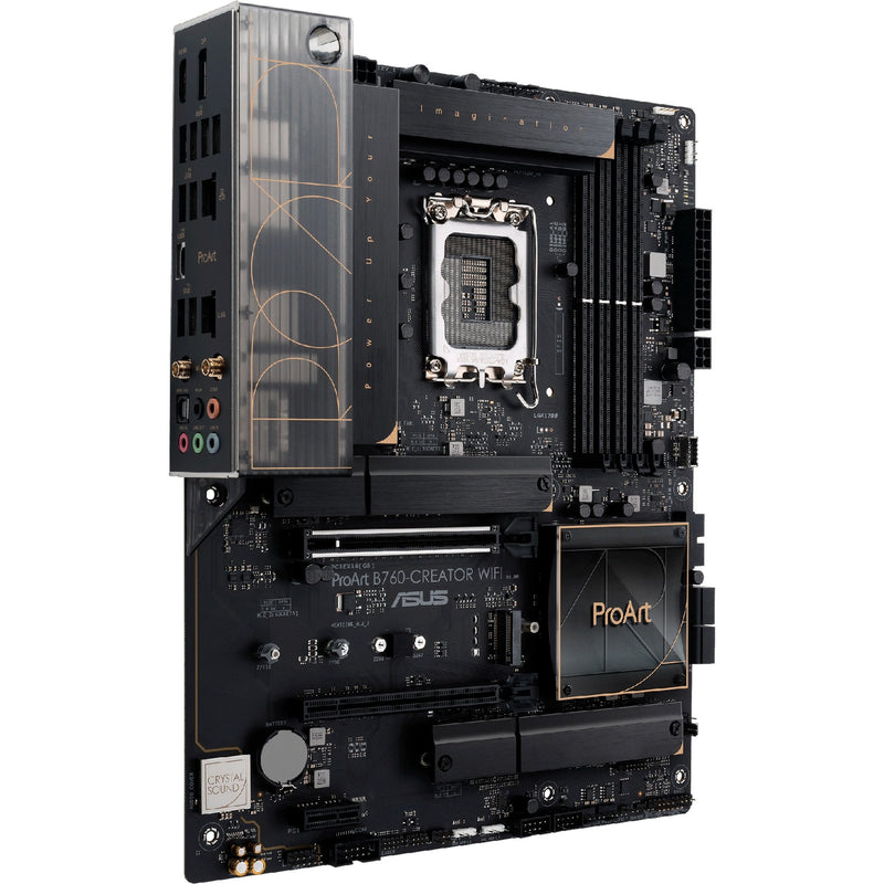 Afbeelding laden in galerijviewer, Asus proart b760-creator wifi socket 1700 moederbord (zwart brons, raid, 2.5 gb-lan, gb-lan, wi-fi 6, bt, sound, atx)

