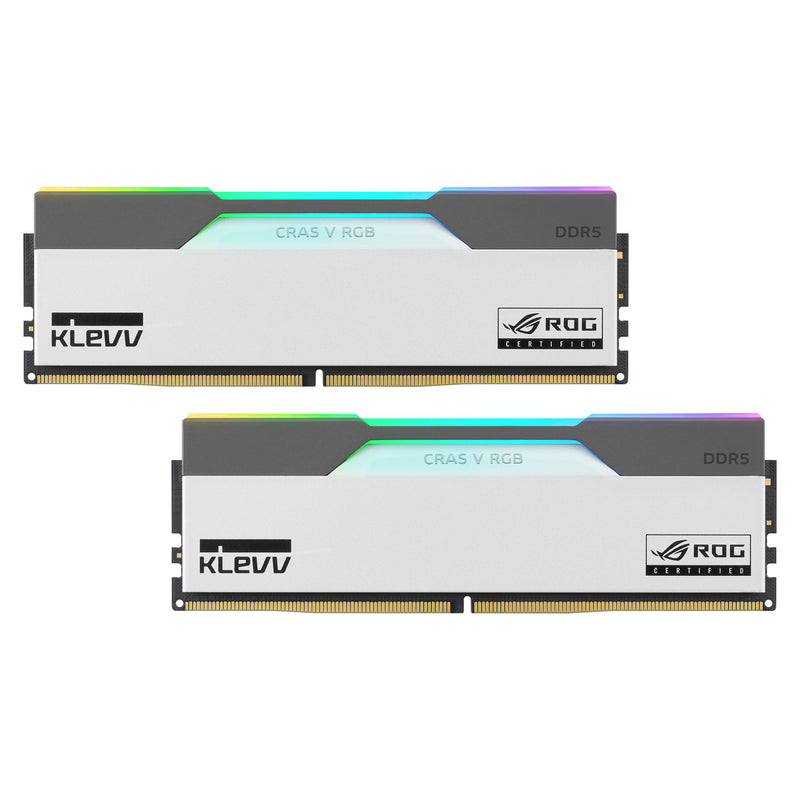 Afbeelding laden in galerijviewer, Klevv 32 gb ddr5-6200 (2x 16 gb) kit werkgeheugen (wit zwart, kd5agua80-62b320p, cras v rgb rog, xmp 3.0, expo)
