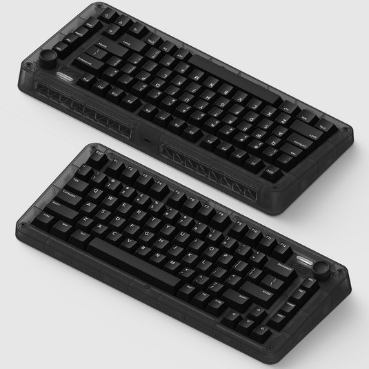 Iqunix zx75 dark side wireless mechanical keyboard (zwart, us lay-out (qwerty), cherry mx red, 75%, rgb leds, hot-swappable, double-shot pbt, 2.4ghz | bluetooth 5.1 | usb-c)