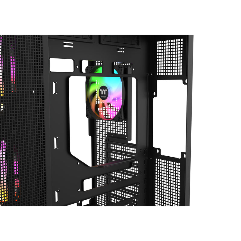 Afbeelding laden in galerijviewer, Thermaltake view 380 xl ws argb midi tower behuizing (zwart houtkleur | 2x usb-a | 1x usb-c | rgb | tempered glass)
