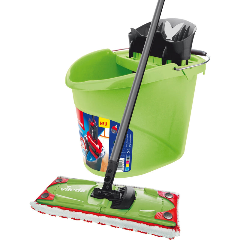 Afbeelding laden in galerijviewer, Vileda ultramat colors 2in1 complete set vloerwisser (groen zwart)
