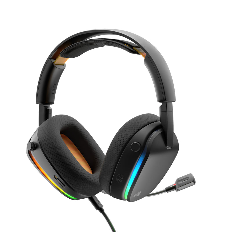 Afbeelding laden in galerijviewer, Glorious ghs eternal rgb - stereo rgb gamingheadset over-ear gaming headset (zwart, pc, ps5, ps4, switch, usb-c)
