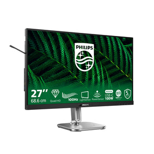 Philips 27b2g5601 27 monitor (zilver zwart, 1x displayport, 1x hdmi, 3x usb-c, 4x usb-a, 1x rj-45)