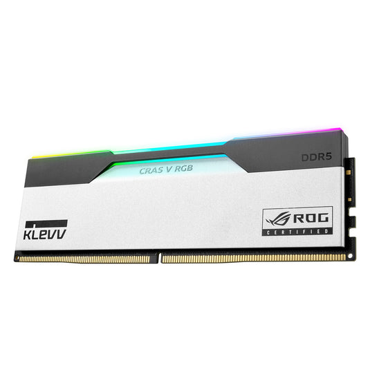 Klevv 32 gb ddr5-6200 (2x 16 gb) kit werkgeheugen (wit zwart, kd5agua80-62b320p, cras v rgb rog, xmp 3.0, expo)
