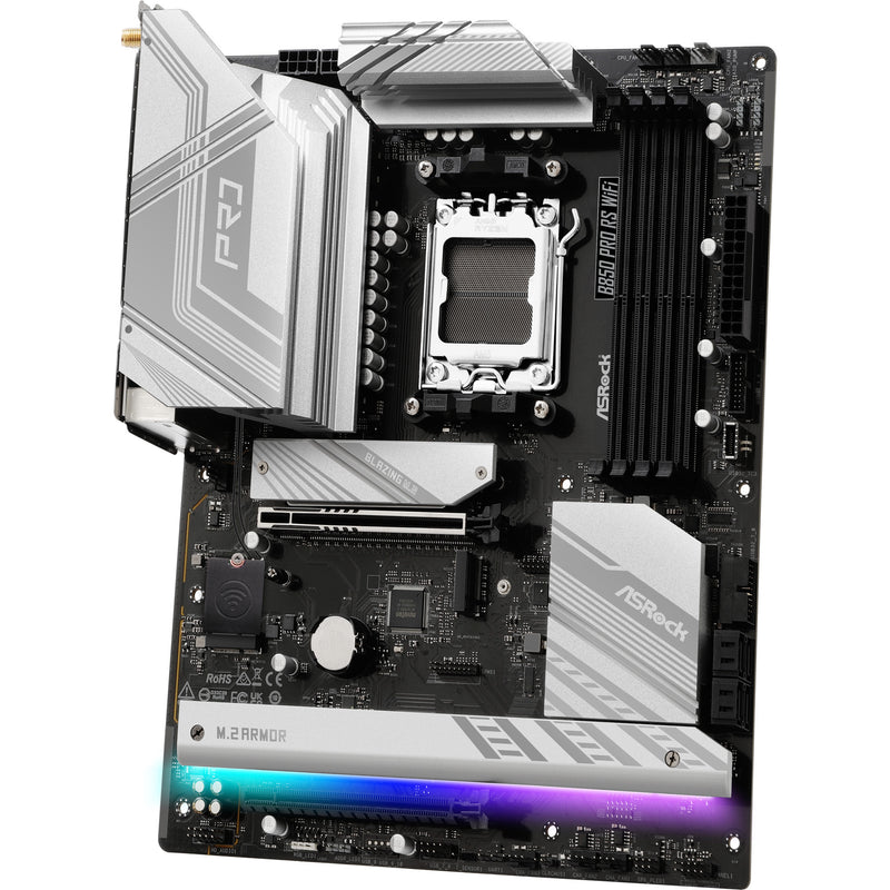 Afbeelding laden in galerijviewer, Asrock b850 pro rs wifi socket am5 moederbord (raid, 2,5gb-lan, wlan, bt, sound, atx)

