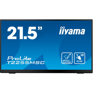 Iiyama prolite t2255msc-b1 21.5 monitor (zwart, 1x displayport, 1x hdmi, 2x usb-a)