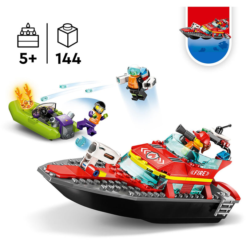 Afbeelding laden in galerijviewer, Lego city reddingsboot brand speelgoed voor kinderen - 60373
