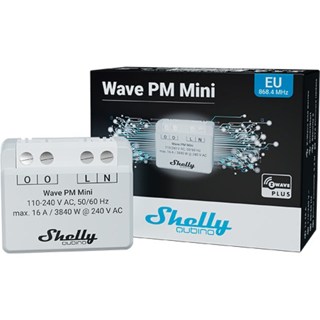 Afbeelding laden in galerijviewer, Shelly qubino wave pm mini relais (lichtgrijs wit, 1-kanaals, z-wave)
