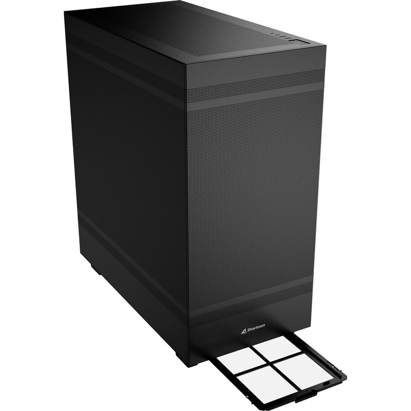 Afbeelding laden in galerijviewer, Sharkoon rebel c50 black midi tower behuizing (zwart | 2x usb-a | 1x usb-c)
