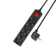 Act connectivity act stekkerdoos met lichtgevende schakelaar, 4 sockets, 2 m, zwart ac2440
