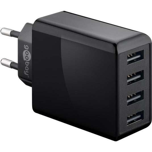 Goobay 4-way usb charger (30 w) (zwart, 4x usb-a)