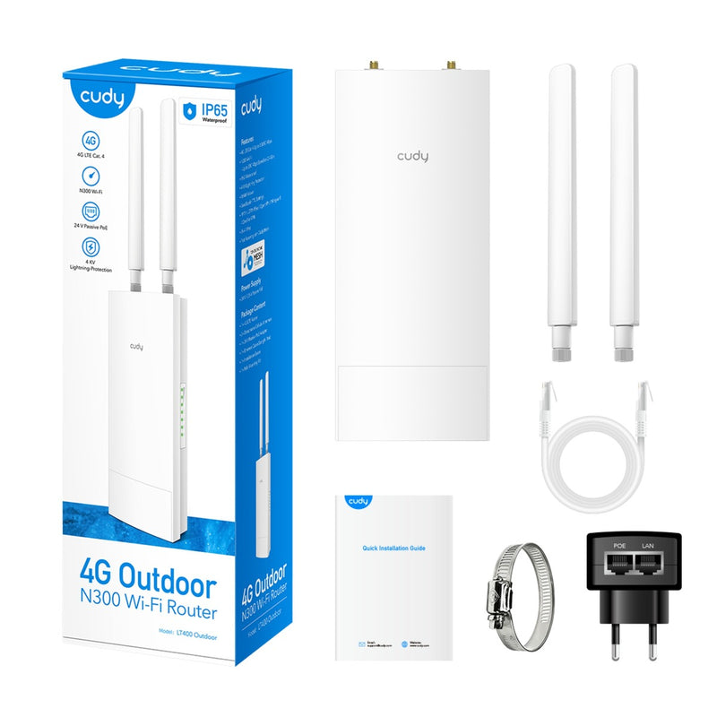 Afbeelding laden in galerijviewer, Cudy indoor outdoor 4g n300 wi-fi router (wit)
