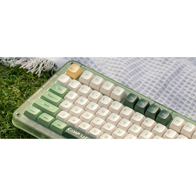 Afbeelding laden in galerijviewer, Iqunix zx75 camping wireless mechanical keyboard (groen, us lay-out (qwerty), cherry mx silent red, 75%, rgb leds, hot-swappable, double-shot pbt, 2.4ghz | bluetooth 5.1 | usb-c)
