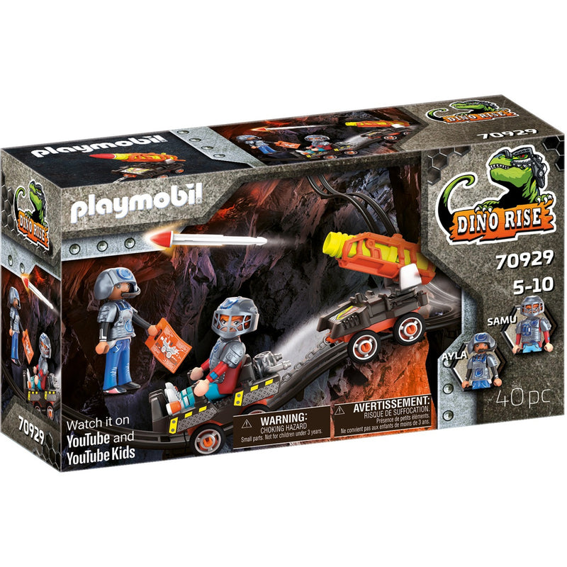 Afbeelding laden in galerijviewer, Playmobil dino rise - dino mine raket kart constructiespeelgoed (70929)

