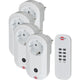 Brennenstuhl draadloze schakelaarset rc ce1 4001, set van 4 draadloze stopcontacten (voor binnen, met handzender en hogere contactbescherming) wit