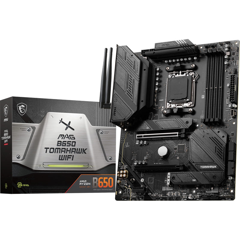 Afbeelding laden in galerijviewer, Msi mag b650 tomahawk wifi socket am5 moederbord (zwart, raid, 2.5 gb-lan, wi-fi 6e, bt, sound, atx)
