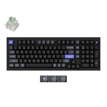 Keychron q5 he 8k magnetic switch keyboard (zwart, us lay-out (qwerty), ultra-fast lime, 96%, rgb leds, osa double-shot pbt, hot swap, knob)