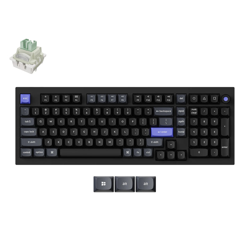 Afbeelding laden in galerijviewer, Keychron q5 he 8k magnetic switch keyboard (zwart, us lay-out (qwerty), ultra-fast lime, 96%, rgb leds, osa double-shot pbt, hot swap, knob)
