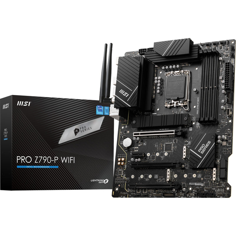 Afbeelding laden in galerijviewer, Msi pro z790-p wifi socket 1700 moederbord (zwart, raid, 2.5 gb-lan, wi-fi 6e, bt, sound, atx)
