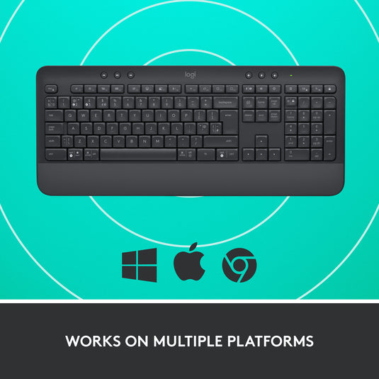 Logitech signature k650 wireless comfort toetsenbord (grafiet, us-international lay-out (qwerty), 100%)