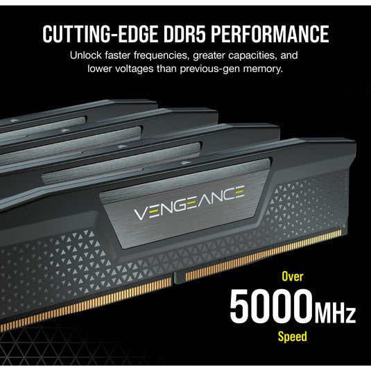 Corsair vengeance 32 gb ddr5-6000 (2x 16 gb) werkgeheugen (zwart, cmk32gx5m2b6000c30, xmp 3.0)