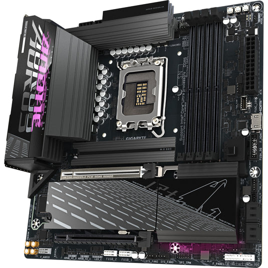 Gigabyte b860m aorus elite wifi6e socket 1851 moederbord (zwart, raid, 2,5gb-lan, wi-fi 6e, bt, sound, µatx)