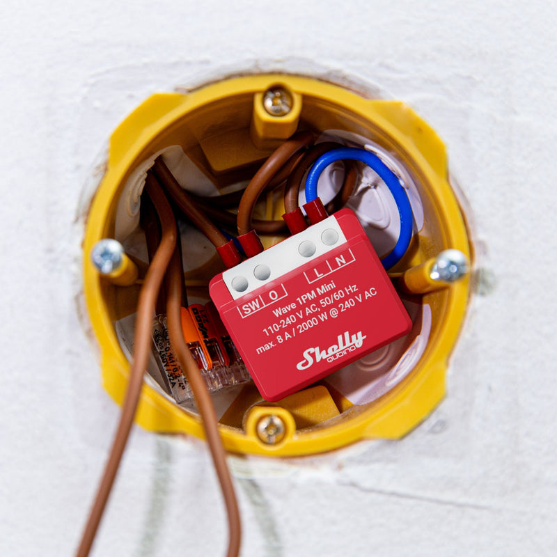 Afbeelding laden in galerijviewer, Shelly wave 1pm mini lr (eu) relais (rood, z-wave)
