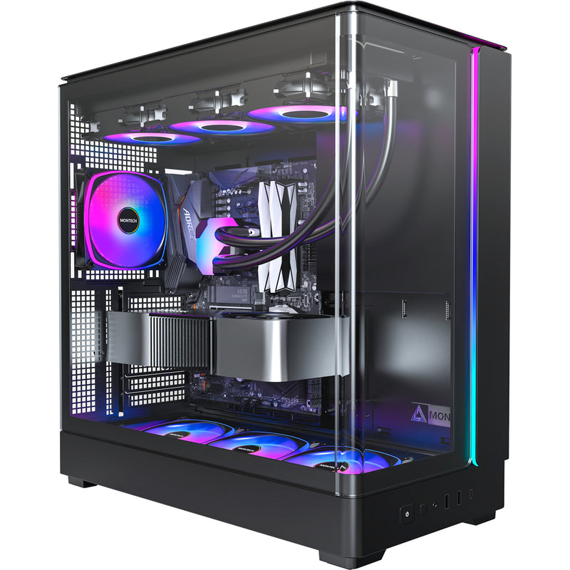 Afbeelding laden in galerijviewer, Montech king 45 pro midi tower behuizing (zwart | 2x usb-a | 1x usb-c | rgb | window)
