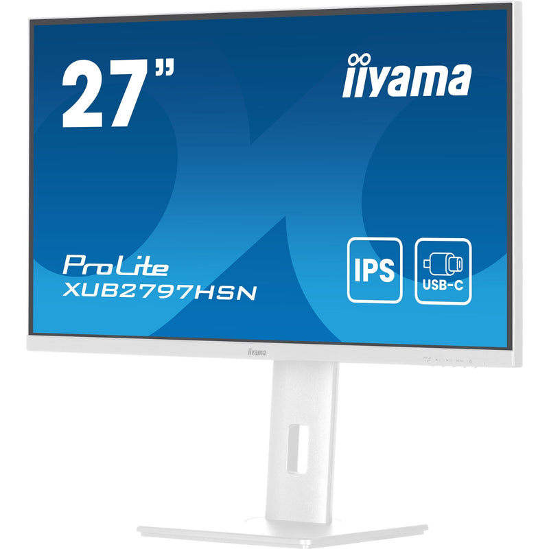 Afbeelding laden in galerijviewer, Iiyama prolite xub2797hsn-w2 27 monitor (wit, hdmi, displayport, 2x usb-a, 3x usb-c, rj-45)
