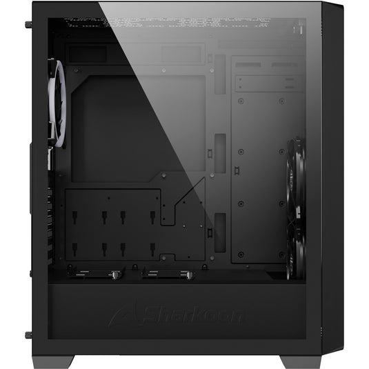 Sharkoon vs8 rgb black midi tower behuizing (zwart | 2x usb-a | 1x usb-c | rgb | tempered glass)