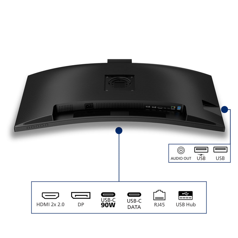 Afbeelding laden in galerijviewer, Philips 34b2u3600ch 34 curved ultrawide monitor (zwart, 2x hdmi, displayport, 3x usb-a, usb-b, usb-c, rj-45)
