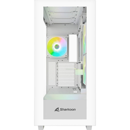 Sharkoon rebel c60 rgb midi tower behuizing (wit | 2x usb-a | 1x usb-c | rgb | tempered glass)