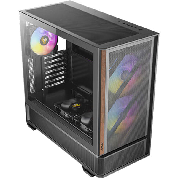 Afbeelding laden in galerijviewer, Antec p30 argb midi tower behuizing (zwart houtkleur | 2x usb-a | 1x usb-c | tempered glass)
