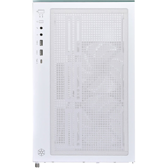 Silverstone lucid 04 mini tower behuizing (wit | 2x usb-a | 1x usb-c | rgb | tempered glass)