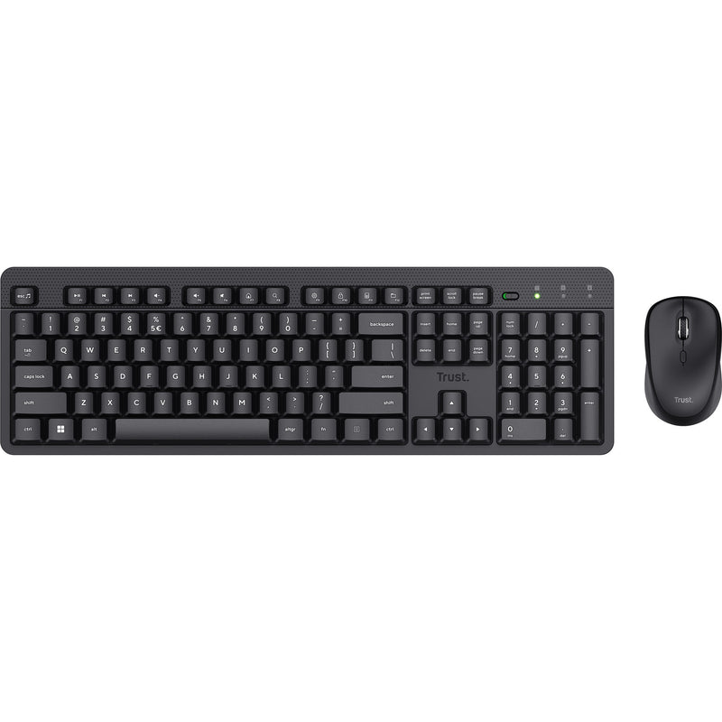 Afbeelding laden in galerijviewer, Trust ody ii stille draadloze toetsenbord- en muisset desktopset (zwart, us lay-out (qwerty), membraan, 100%, 800 dpi - 1.600 dpi)
