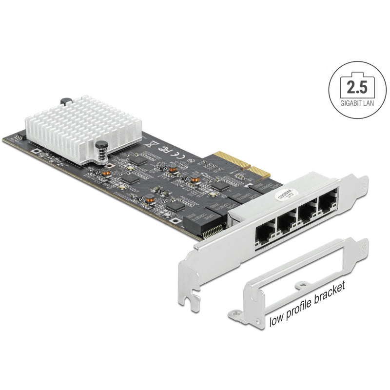 Afbeelding laden in galerijviewer, Delock pci express x4 naar 4 x rj45 2,5 gbe netwerkadapter

