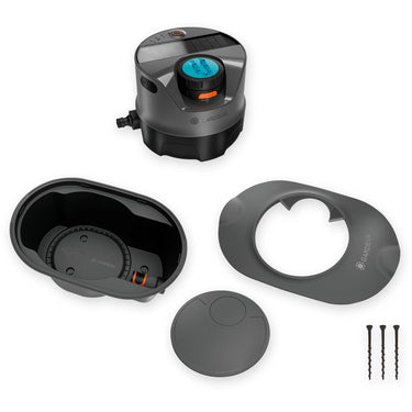 Gardena pipeline-irrigatiesysteem aquaprecise op zonne-energie voor gazon sprinklersysteem (grijs turquoise)
