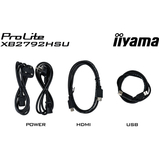 Iiyama prolite xb2792hsu-b1 27 monitor (zwart (mat), hdmi, displayport, 2x usb-a, usb-b, 120 hz)