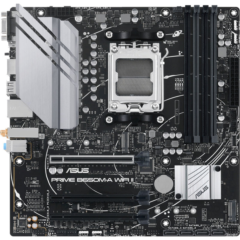 Afbeelding laden in galerijviewer, Asus prime b650m-a wifi ii socket am5 moederbord (zwart, raid, 2,5gb-lan, wlan, bt, sound, µatx)
