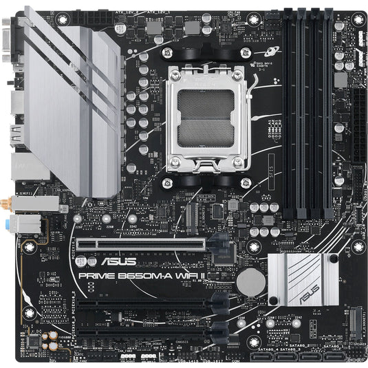 Asus prime b650m-a wifi ii socket am5 moederbord (zwart, raid, 2,5gb-lan, wlan, bt, sound, µatx)