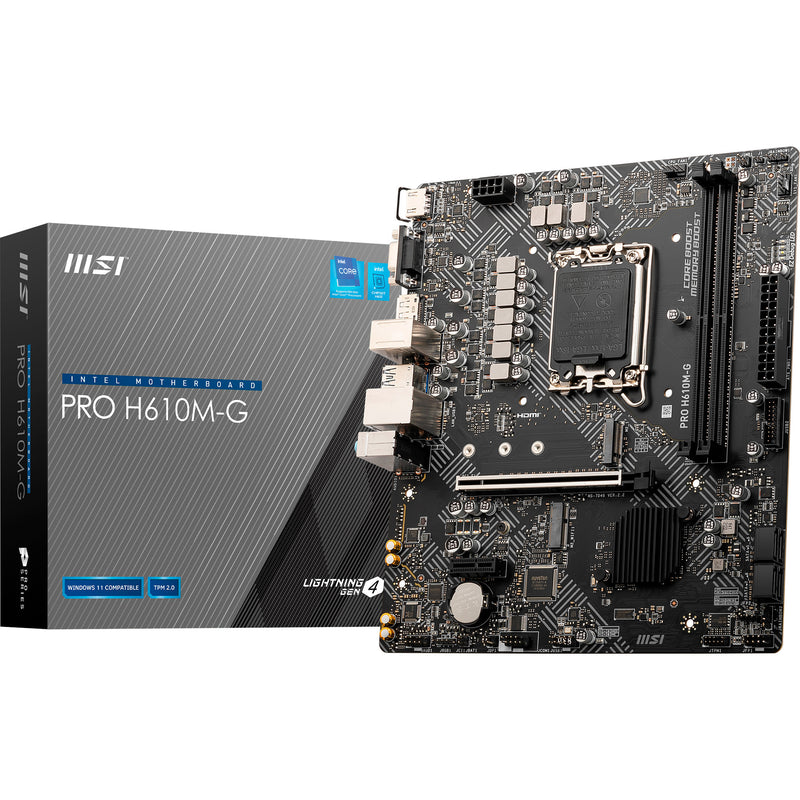 Afbeelding laden in galerijviewer, Msi pro h610m-g socket 1700 moederbord (gb-lan, sound, µatx)

