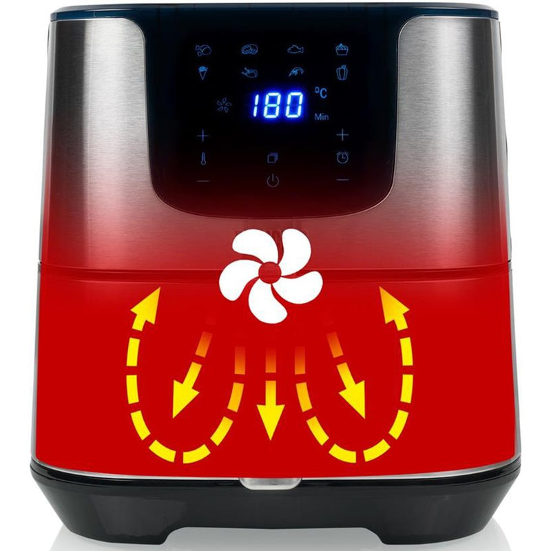 Afbeelding laden in galerijviewer, Princess 182060 digital aerofryer deluxe xxl heteluchtfriteuse (roestvrij staal zwart, 5,5 liter)
