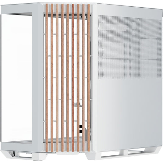 Apnx v1-w-wt-v1 midi tower behuizing (wit houtkleur | 2x usb-a | 1x usb-c | window)