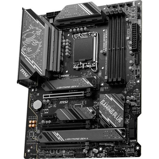 Msi z790 gaming plus wifi socket 1700 moederbord (grijs zwart, raid, 2.5 gb-lan, wi-fi 6e, bt, sound, atx)