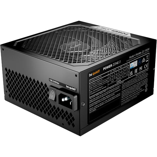 Be quiet! power zone 2 modulaire 1000 watt voeding (zwart, 1x 12v-2x6, 3x pcie)