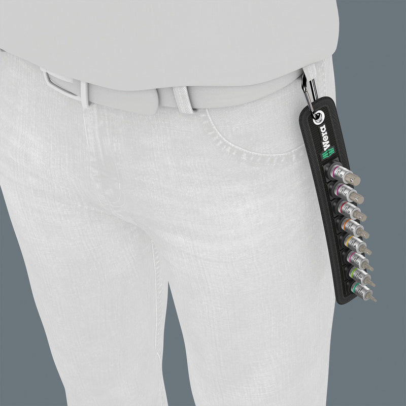 Afbeelding laden in galerijviewer, Wera belt b 2 zyklop binnenzeskant bitdoppen set, 3 8 , 8‑delig dopsleutel (zwart zilver, met vasthoudfunctie)
