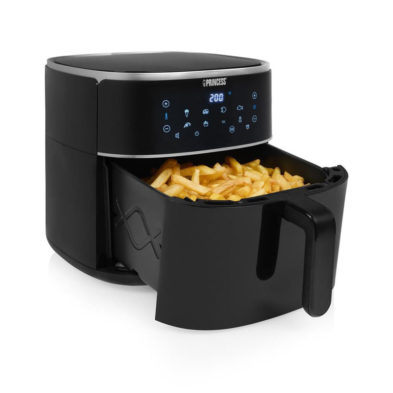Afbeelding laden in galerijviewer, Princess 182254 digitale airfryer 8l heteluchtfriteuse (zwart, 8 liter | hetelucht | verstelbaar airfryerrek | bpa-vrij)
