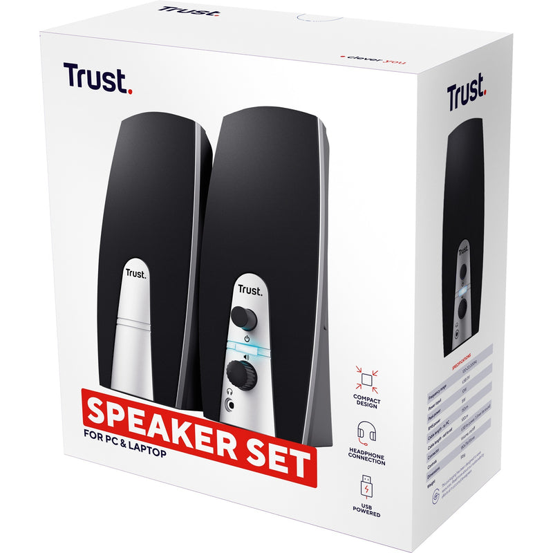 Afbeelding laden in galerijviewer, Trust 2.0 speaker set pc-luidspreker (zwart zilver)
