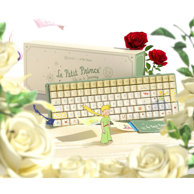 Afbeelding laden in galerijviewer, Iqunix f97 floral date rgb mechanisch gaming toetsenbord (groen, us lay-out (qwerty), gateron red, 96%, rgb leds, hot-swappable, pbt, 2.4ghz | bluetooth 5.1 | usb-c)
