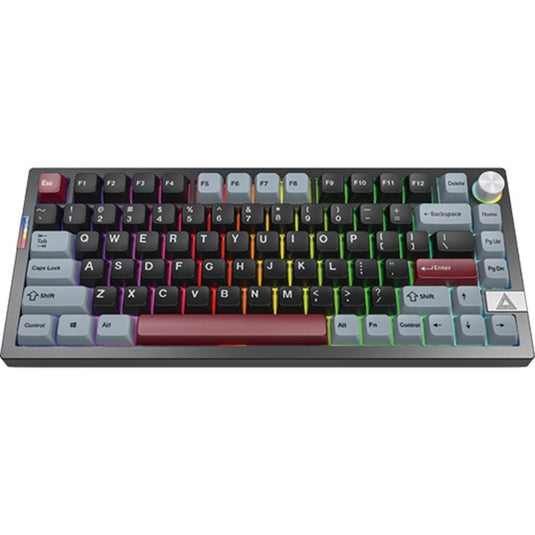 Montech mkey pro darkness rgb mechanisch toetsenbord (zwart, us lay-out (qwerty), gateron g pro yellow, 75%, hot-swappable, rgb, double-shot pbt, usb-c | 2.4 ghz | bluetooth 5.2)